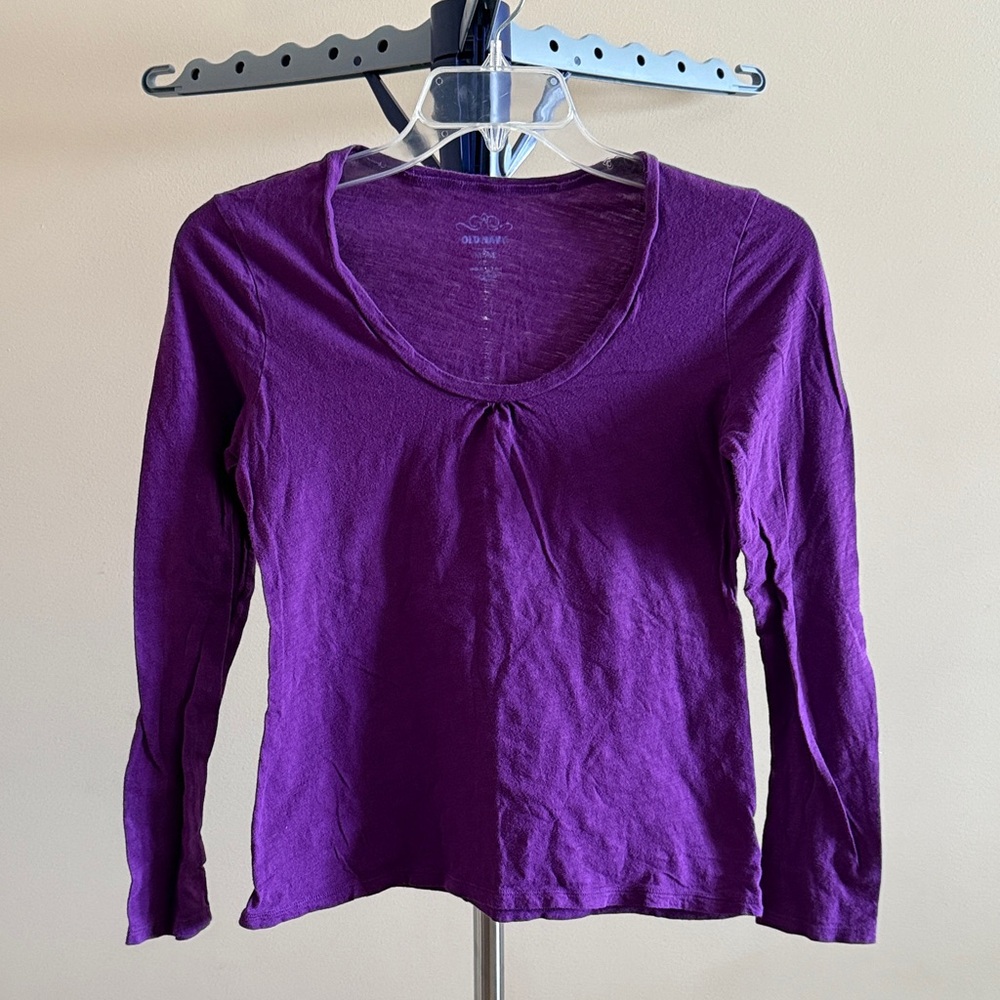 Old Navy Vibrant Purple Long Sleeve Tee